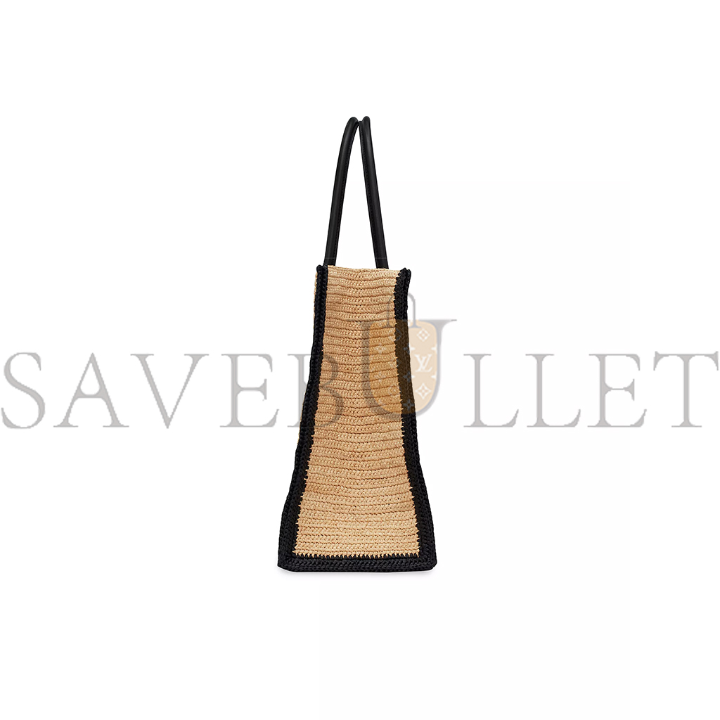 YSL RIVE GAUCHE TOTE BAG IN RAFFIA AND LEATHER 0400018758643 (48*36*16cm)